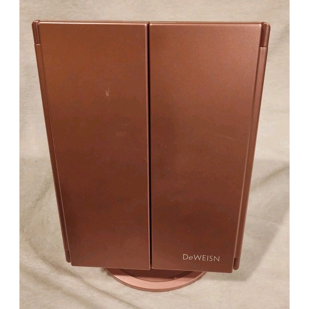 DeWEISN Tri-Flod Lighted Vanity Mirror with 21 LED Lights, Touch Screen
